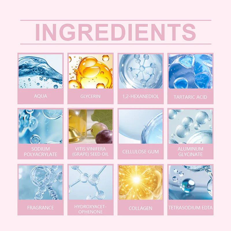 Korean Sheet Mask Collagen Overnight Facial Mask Moisturizing Grape Seed Oil Nourishing Skincare Mask Soft Smooth Skin Revitaliz