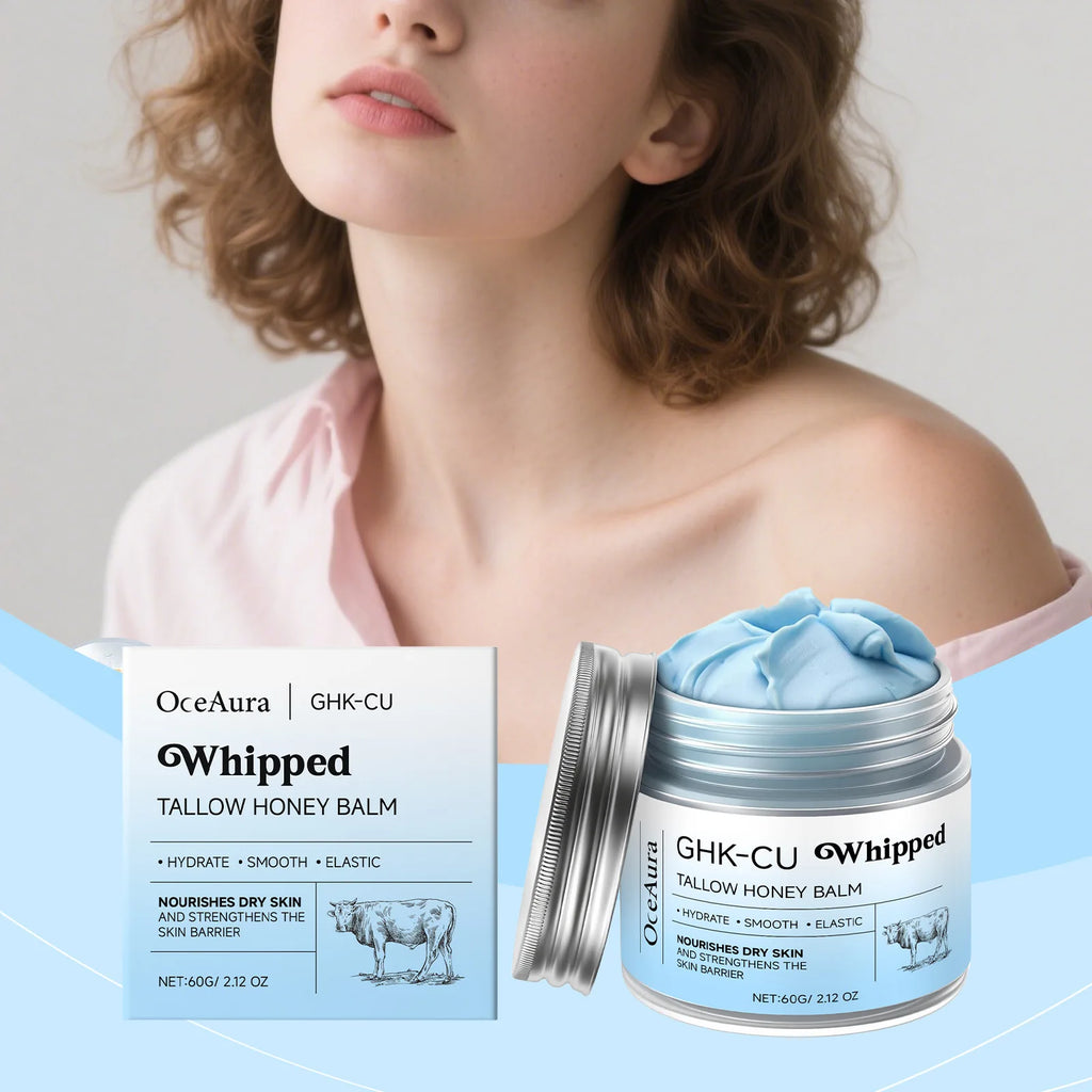 Copper Peptides GHK-Cu Beef Tallow for Skin: Blue Balm Manuka Honey Face and Body Moisturizer for Mature, Dry & Sensitive Skin