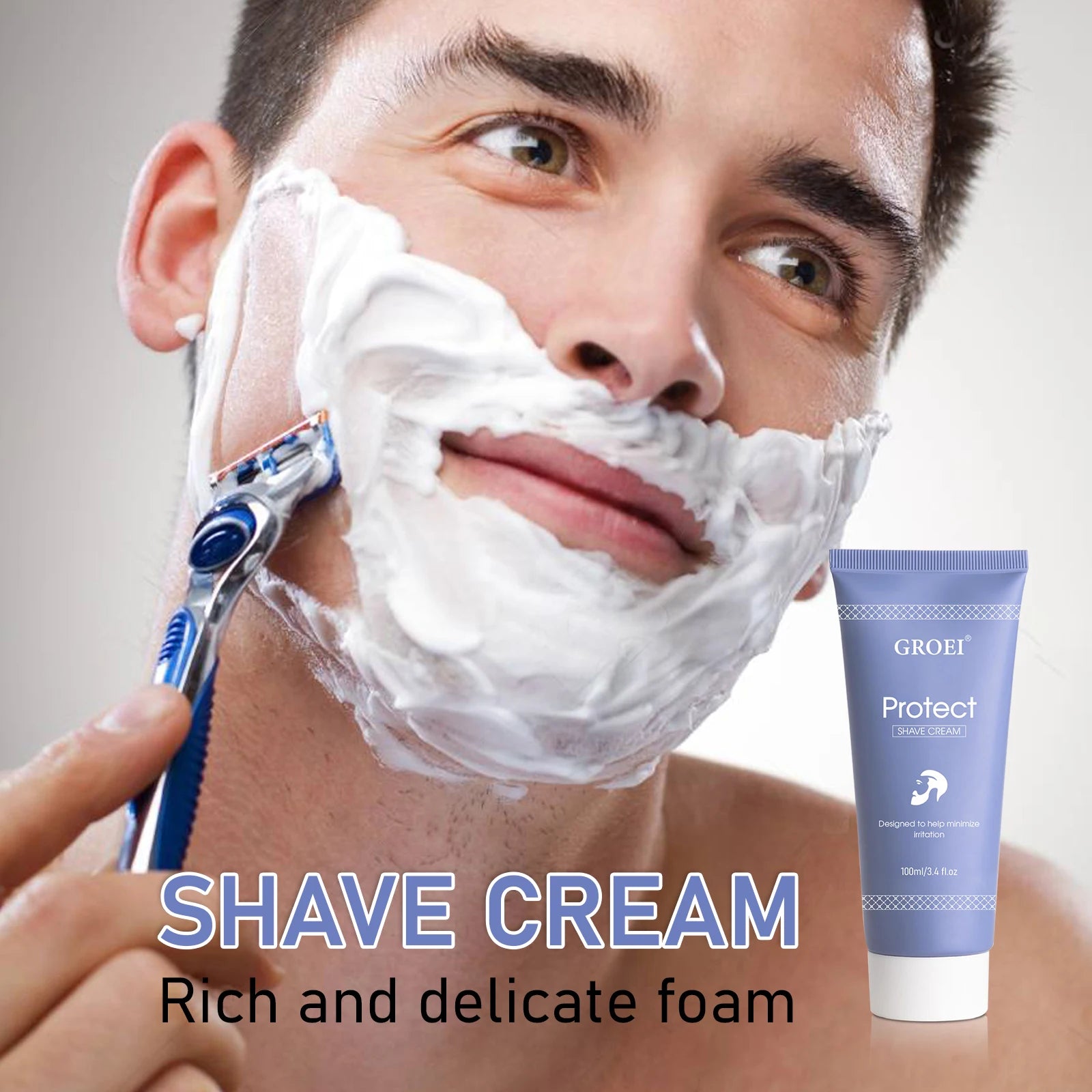 Sensitive Skin Shave Cream 100ml - Gentle Hydrating Formula, Rich Lather Helps Minimize Irritation & Razor Burn, Cruelty-Free.