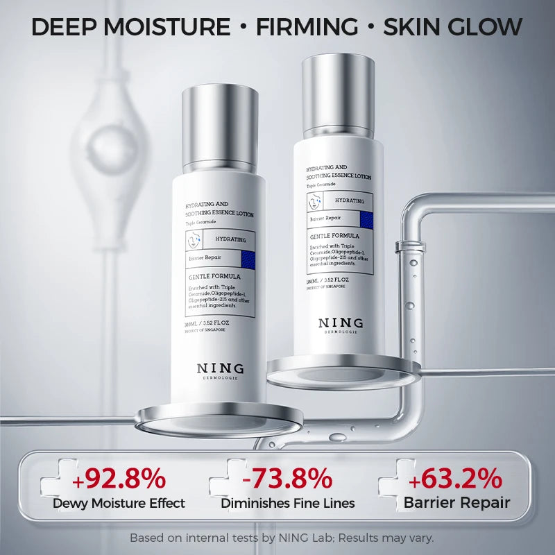 Korean Skincare Set Toner + Lotion + Cream – 8D Hyaluronic Acid & Ceramides for Hydration, Soothing Comfort & Barrier Support