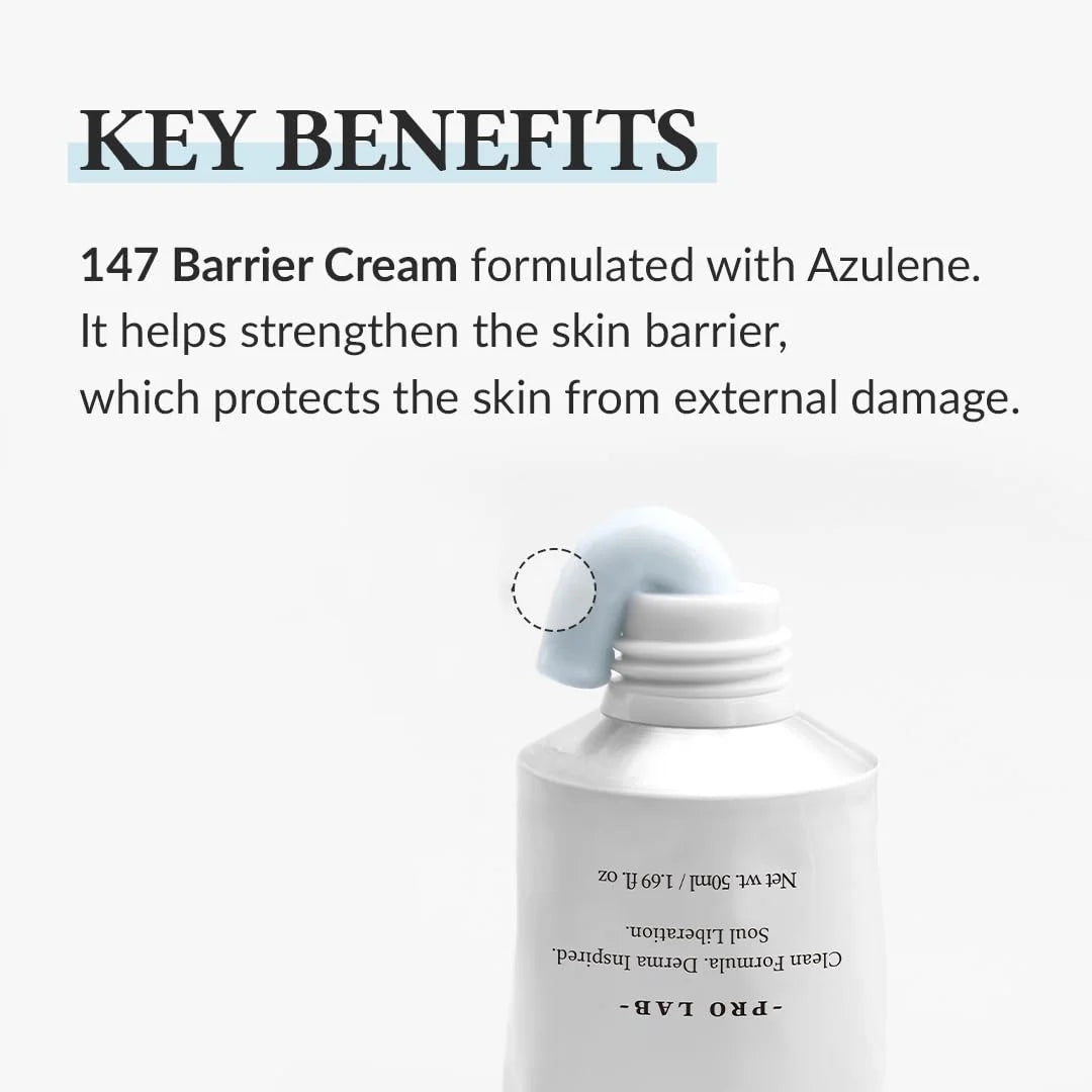 Korean Vegan 147 Barrier Cream Hyaluronic Acid Ceramide Facial Moisturizer Daily Skin Care Hydrating For All Skin Types 50ml