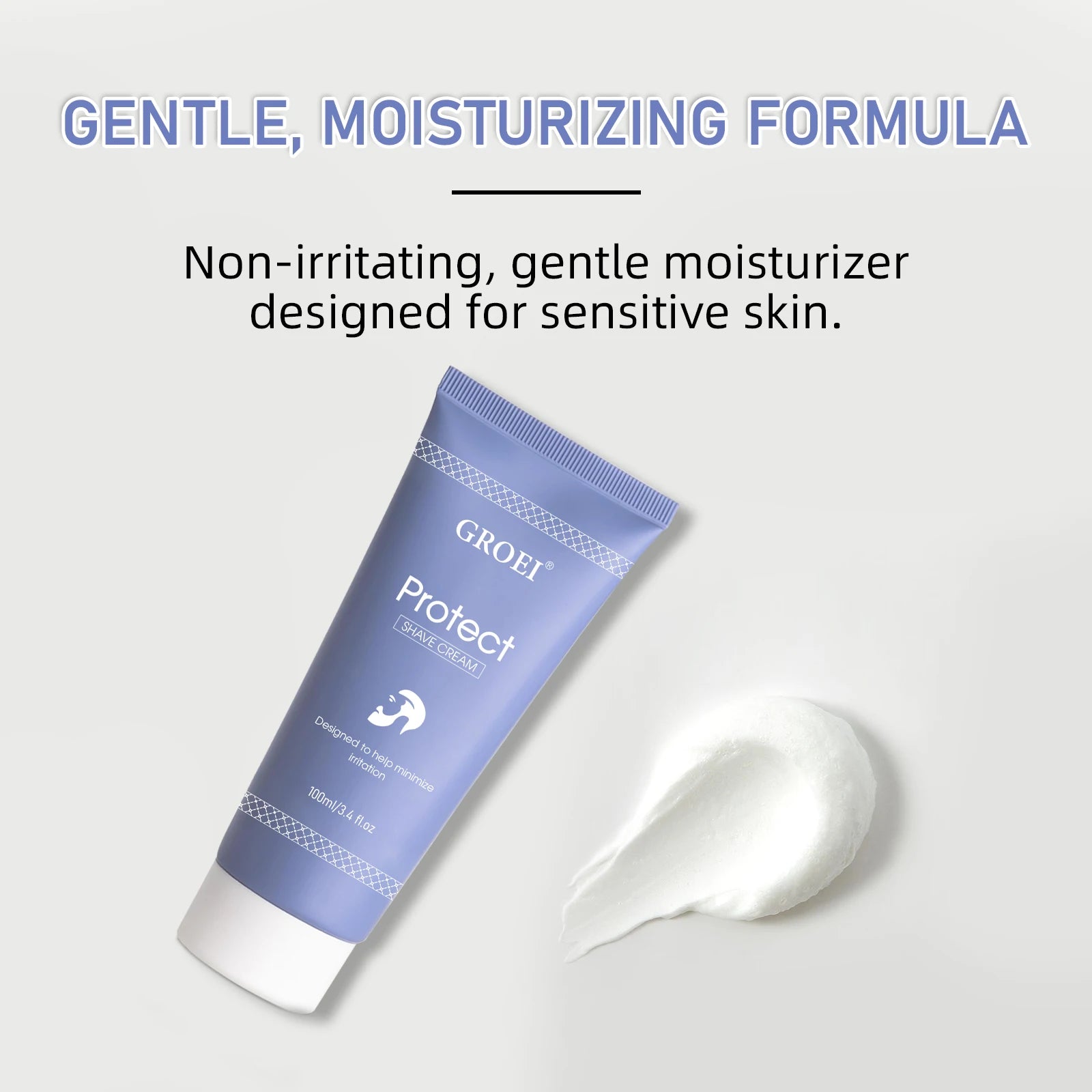 Sensitive Skin Shave Cream 100ml - Gentle Hydrating Formula, Rich Lather Helps Minimize Irritation & Razor Burn, Cruelty-Free.