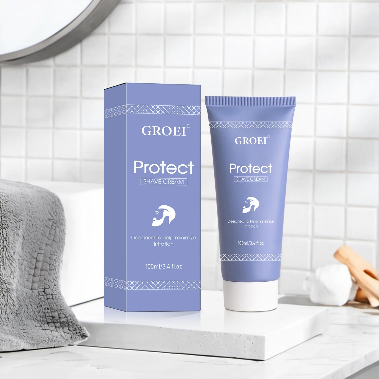 Sensitive Skin Shave Cream 100ml - Gentle Hydrating Formula, Rich Lather Helps Minimize Irritation & Razor Burn, Cruelty-Free.