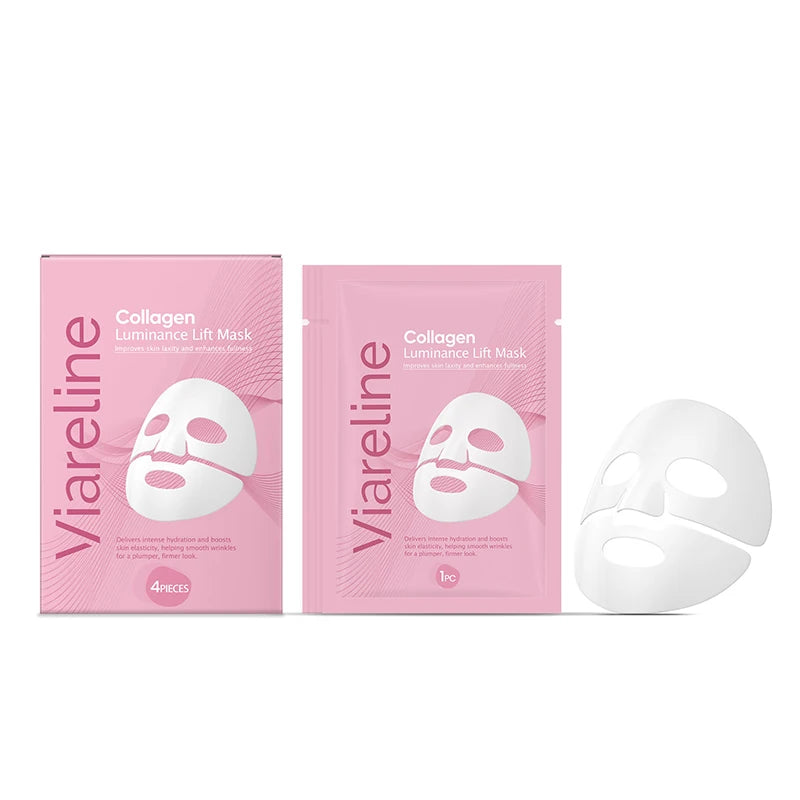 Korean Sheet Mask Collagen Overnight Facial Mask Moisturizing Grape Seed Oil Nourishing Skincare Mask Soft Smooth Skin Revitaliz